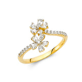 14K Two-Tone Gold Flower Cluster Ring