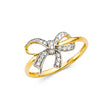 14K Two-Tone Gold Ribbon Bow Ring