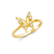 14K Yellow Gold Openwork Butterfly Ring