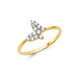 14K Two-Tone Gold Pavé Butterfly Ring