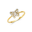 14K Two-Tone Gold Diamond-Cut Butterfly Ring