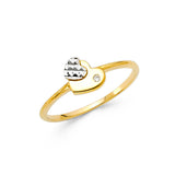 14K Two-Tone Gold Petite Heart Ring