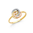 14K Tricolor Gold Pavé Interlocking Love Knot Ring