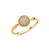 14K Yellow Gold Pavé Dome Ring