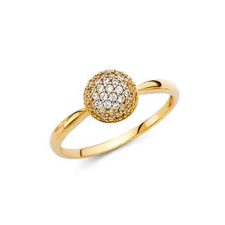14K Yellow Gold Pavé Dome Ring