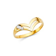 14K Yellow Gold Pavé Chevron Ring