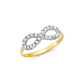 14K Two-Tone Gold Pavé Infinity Ring