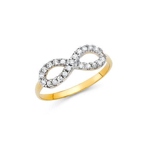 14K Two-Tone Gold Pavé Infinity Ring