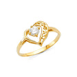 14K Yellow Gold Openwork Heart Ring