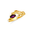 14K Yellow Gold Oval Simulated Amethyst Solitaire Ring