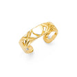 14K Yellow Gold Hugs and Kisses Toe Ring on White Background