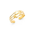 14K Yellow Gold Triple-Row Toe Ring on White Background