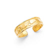 14K Yellow Gold Love Band Toe Ring on White Background