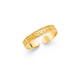 14K Yellow Gold I Love You Band Toe Ring on White Background