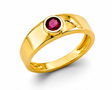 14K Yellow Gold Red Round Stone Baby Ring