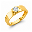 14K Yellow Gold Clear Round Stone Baby Ring