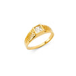 14K Yellow Gold Square Stone Baby Ring