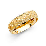 14K Yellow Gold Florentine Wedding Trio Set on White Background