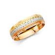 14K Tri-Color Gold Diamond-Cut Link Men's Wedding Band