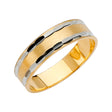 14K Two-Tone Gold 6mm Grooved Diamond-Cut Wedding Band