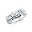14K White Gold Diamond-Cut Starburst Men's Wedding Band