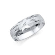 14K White Gold Diamond-Cut Starburst Men's Wedding Band