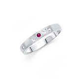 14K White Gold LOVE Satin-Finish Band Ring