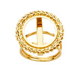 14K Yellow Gold 2.5 Pesos Bola Coin Frame Ring