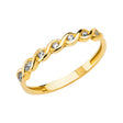 14K Yellow Gold Braided Band Ring on White Background