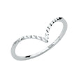14K White Gold Diamond-Cut V-Shape Chevron Band Ring