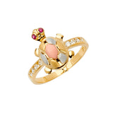 14K Tri-Color Gold Turtle Ring