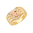 14K Two-Tone Gold Quinceanera 15 Anos Heart Openwork Ring