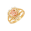 14K Two-Tone Gold Quinceanera 15 Anos Sunburst Cluster Ring