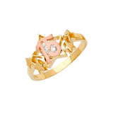 14K Two-Tone Gold Quinceanera 15 Anos Star Ring
