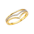 14K Two-Tone Gold Wishbone Chevron Pave Band Ring