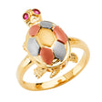 14K Tri-Color Gold Turtle Ring