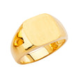 14K Yellow Gold Large Oval Signet Men's Ring on White Background