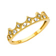14K Yellow Gold Prong-Set Crown Band Ring on White Background