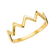 14K Yellow Gold Zigzag Stackable Band on White Background