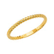 14K Yellow Gold Braided Stackable Band on White Background