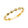 14K Gold Faceted Diamond-Shape Stackable Band - Yellow Gold