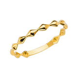 14K Gold Faceted Diamond-Shape Stackable Band - Yellow Gold