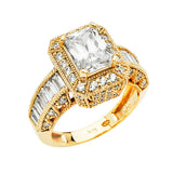 14K Yellow Gold Princess Channel-Set Halo Engagement Ring