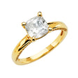 14K Yellow Gold Round Twist Solitaire Engagement Ring