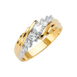 14K Yellow Gold Diagonal Graduated Men's Wedding Band