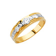 14K Yellow Gold Diamond-Cut Channel Men's Wedding Band