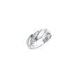 14K White Gold Domed Diagonal Pave Men's Wedding Band