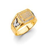 14K Two-Tone Gold Pave Men's Ring