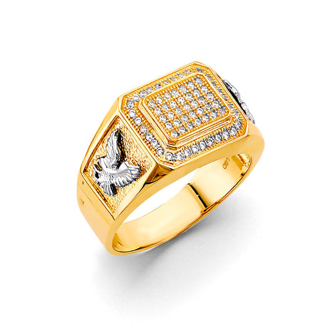 14K Two-Tone Gold Pave Men's Ring
