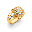 14K Two-Tone Gold Pavé Cluster Men's Ring